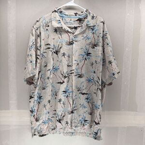 Tommy Bahama Island Zone Kehoe Beach 100% Silk Shirt Size XXL Textured Camp Fun